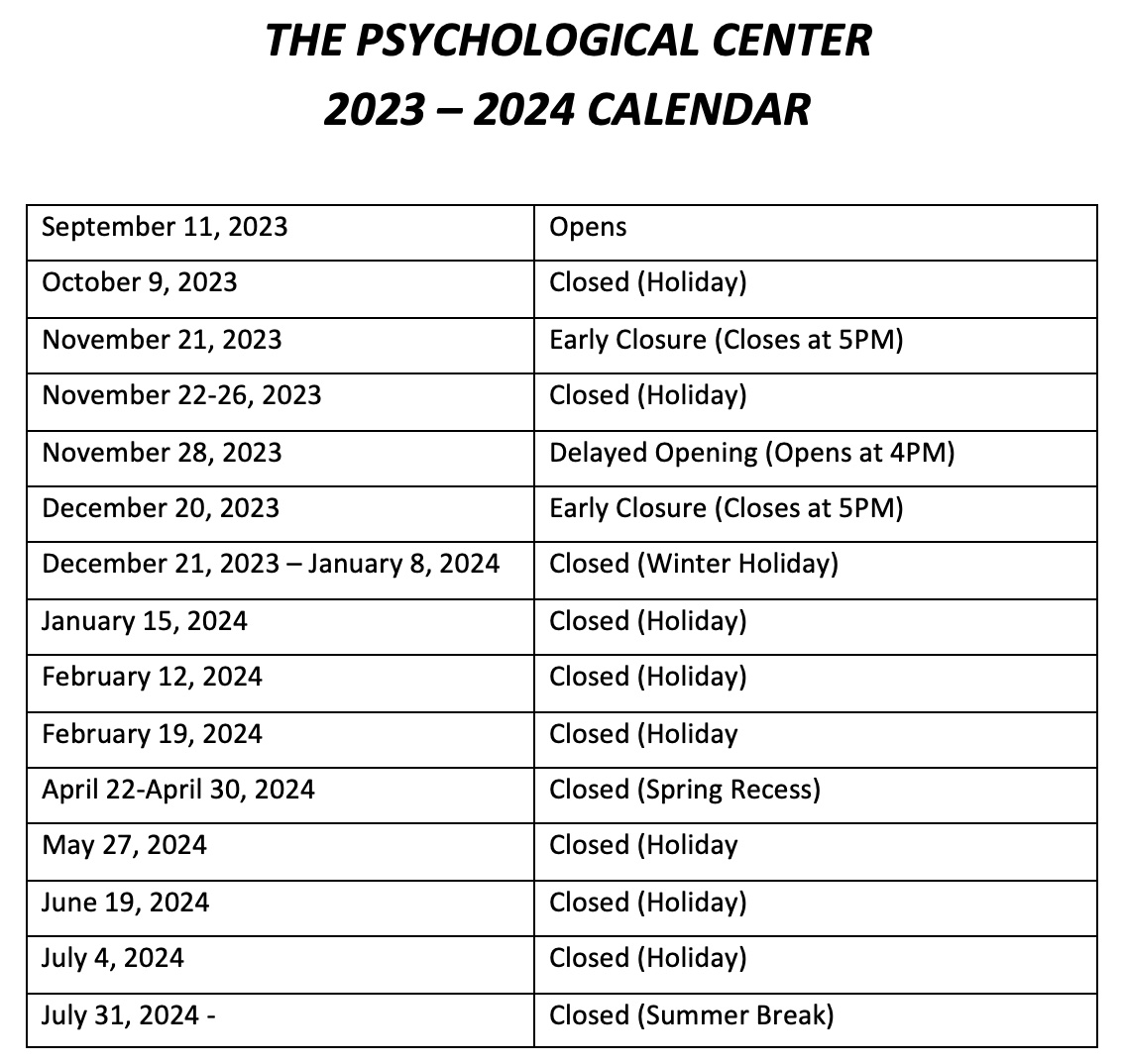 Contact Us — The Psychological Center